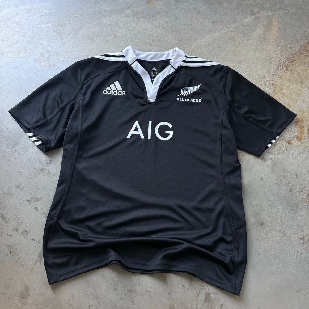 Adidas New Zealand All Blacks Rugby Team Embroidered Climacool Jersey Size XL